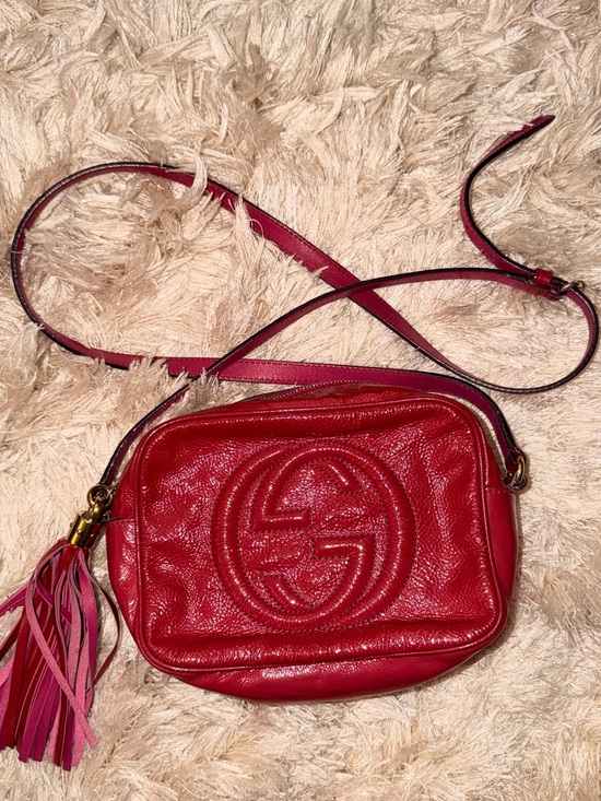 Gucci Handbags - Gucci SOHO Patent Leather CRANBERRY/Red Crossbody Bag